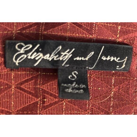 Elizabeth and James Red Geometric Blouse - Picture 5 of 8